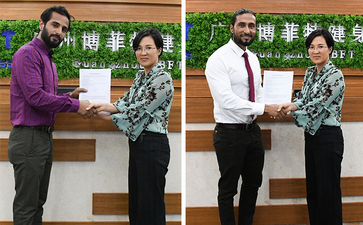 恭喜两位尼泊尔客户成为了香蕉成人APP健身器材在尼泊尔的代理